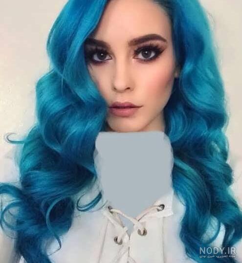 عکس رنگ مو ابی عکس رنگ مو ابی