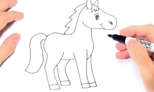 عکس نقاشی اسب خیلی ساده