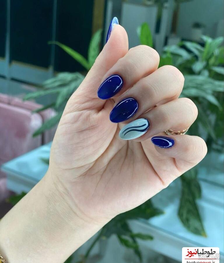 عکس ناخن ابی کاربنی