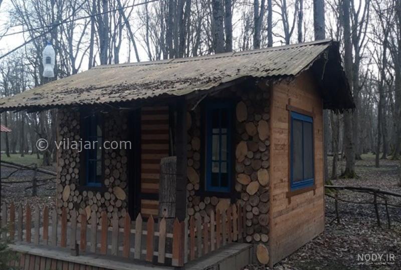 عکس کلبه چوبی وسط جنگل عکس کلبه چوبی وسط جنگل