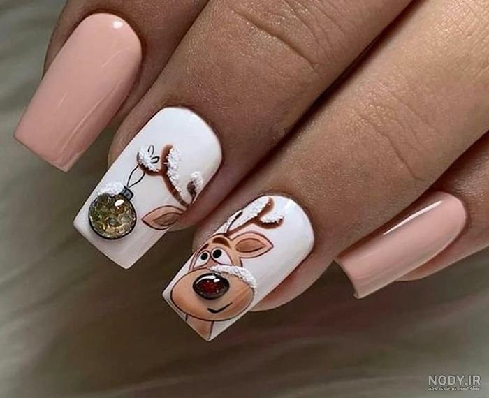 طرح ناخن کریسمس ساده