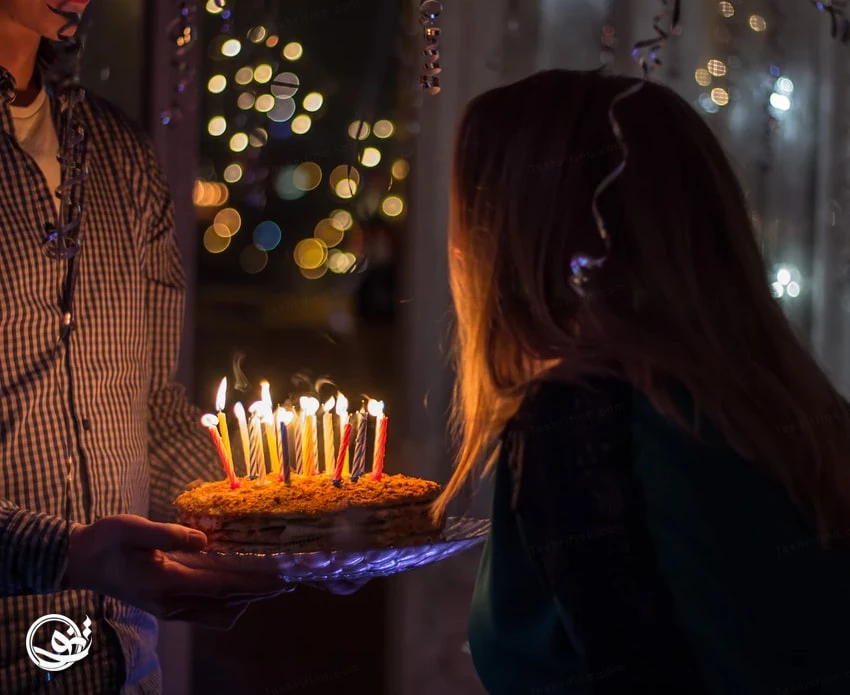 عکس کیک تولد عاشقانه دونفره