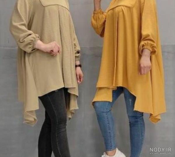 مدل تونیک چین دار در طرح های دخترانه و جذاب