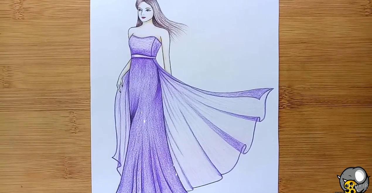 نقاشی طراحی دخترانه زیبا و آسان