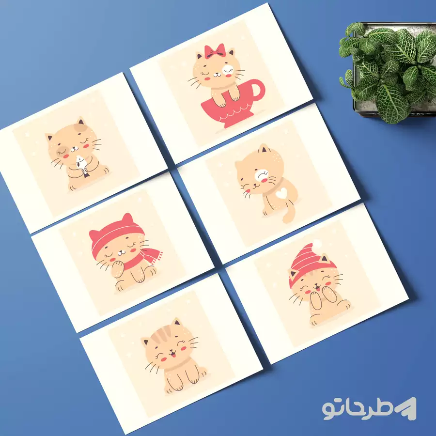 وکتور گربه پک1 | 4فتوشاپ | دانلود رایگان وکتور از سایت گرافیک ...