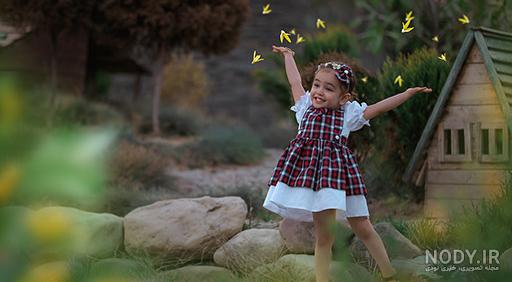 ژست عکس تولد کودک در طبیعت - عکس نودی