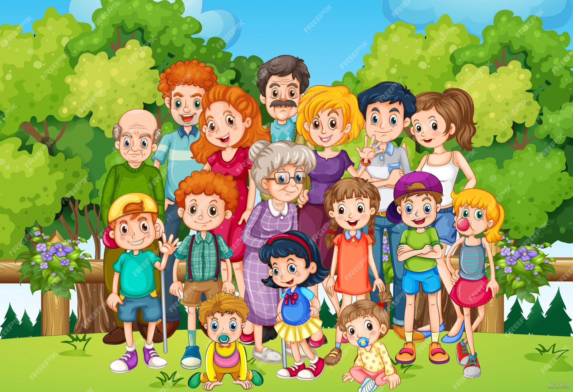 Big Family Cartoon Big Family Cartoon