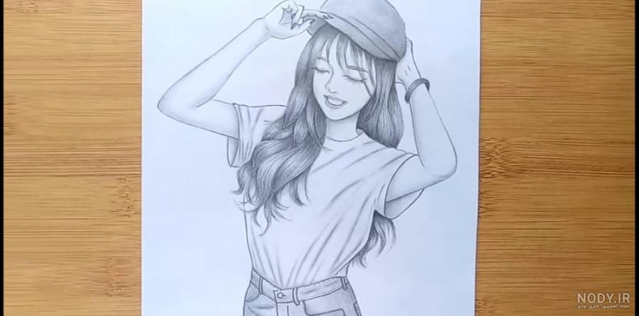 آموزش تصویری نقاشی دختر شاد برای دختربچه‌ها