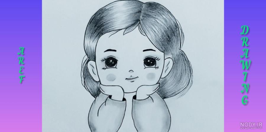 نقاشی طراحی دختر با لباس زیبا