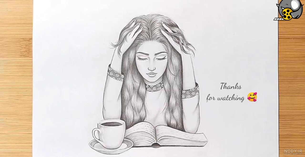 نقاشی طراحی یک دختر زیبا
