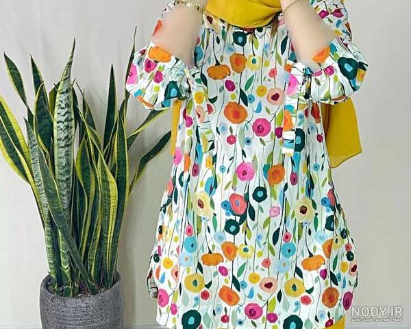 عکس تونیک نخی گلدار