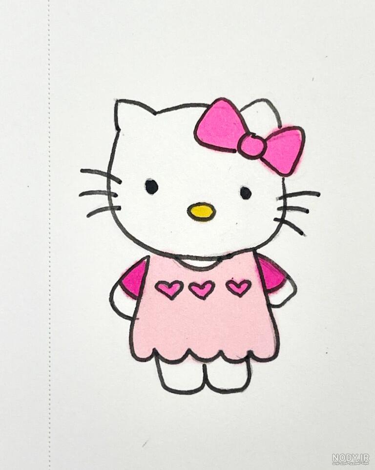 آموزش نقاشی به کودکان : طراحی شخصیت کارتونی Hello Kitty آموزش نقاشی به کودکان : طراحی شخصیت کارتونی Hello Kitty