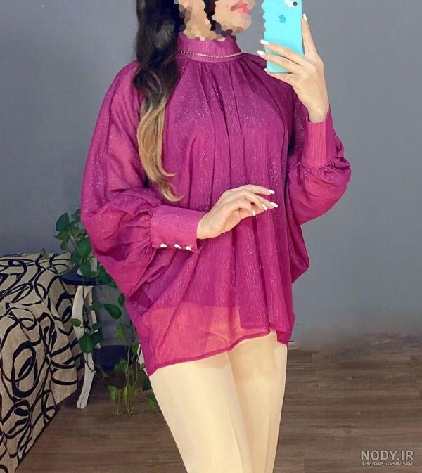 شومیز استین کیمونو راه راه مشکی از فروشگاه شیک‌ و‌ پیک | بوتیک