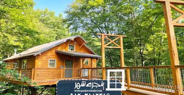 عکس هایی از کلبه های چوبی در طبیعت