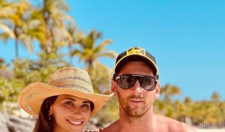 عکس مسی و همسرش در حمام