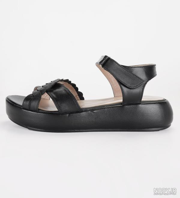 صندل زنانه چرم طبیعی چرم مشهد Mashad Leather مدل J2480|رنگ مشکی ...