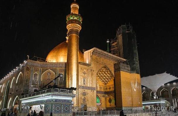 عکس با کیفیت طرح یا پوستر حرم مطهر امام رضا (ع) درب ورودی طلایی ...