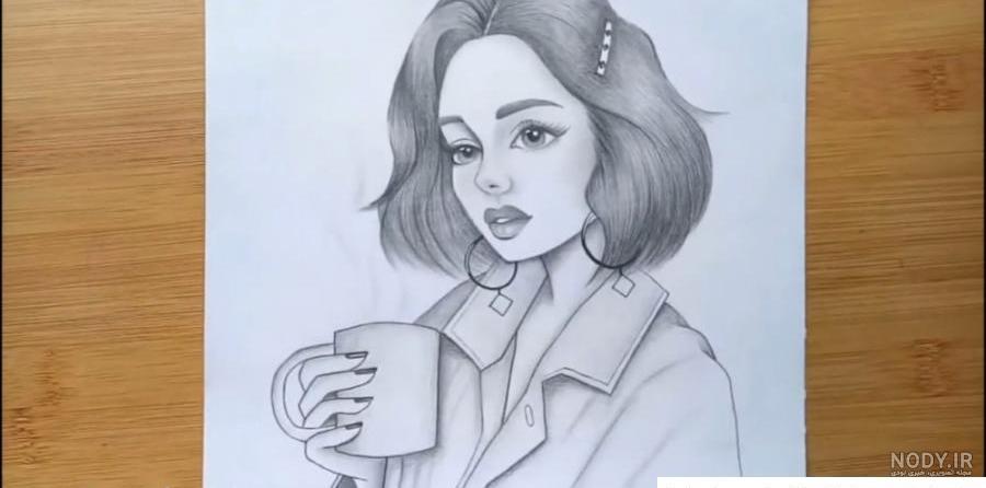 آموزش نقاشی سیاه قلم دختر و خرس خلاق شو آموزش نقاشی سیاه قلم دختر و خرس خلاق شو