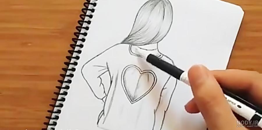 آموزش نقاشی سیاه قلم دختر و دامن 2 آموزش نقاشی سیاه قلم دختر و دامن 2