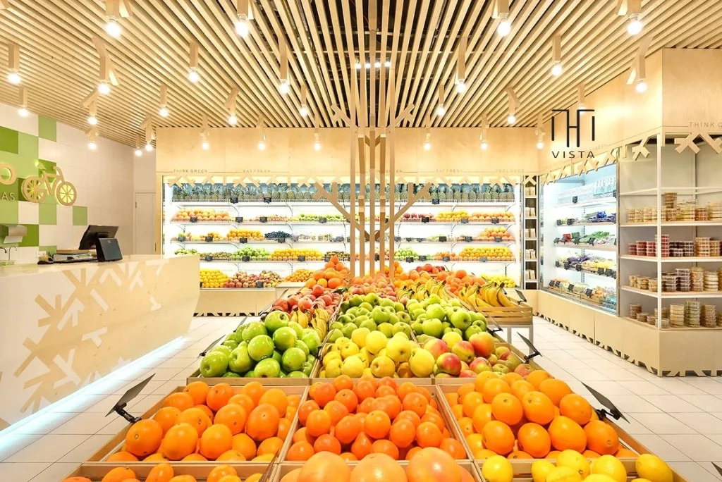 دکور مغازه میوه فروشی با طراحی جذاب و هوس انگیز