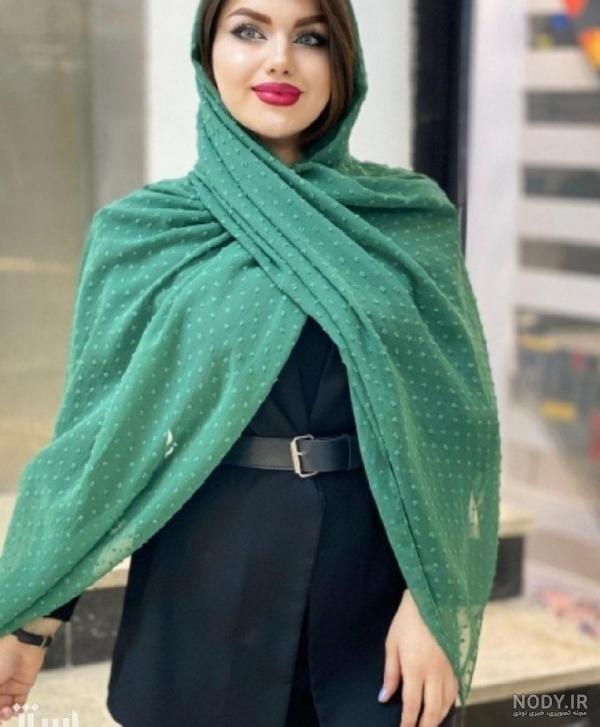 شال مشکی | 30 مدل شال مشکی مجلسی حریر و نخی دخترانه - دلبرانه