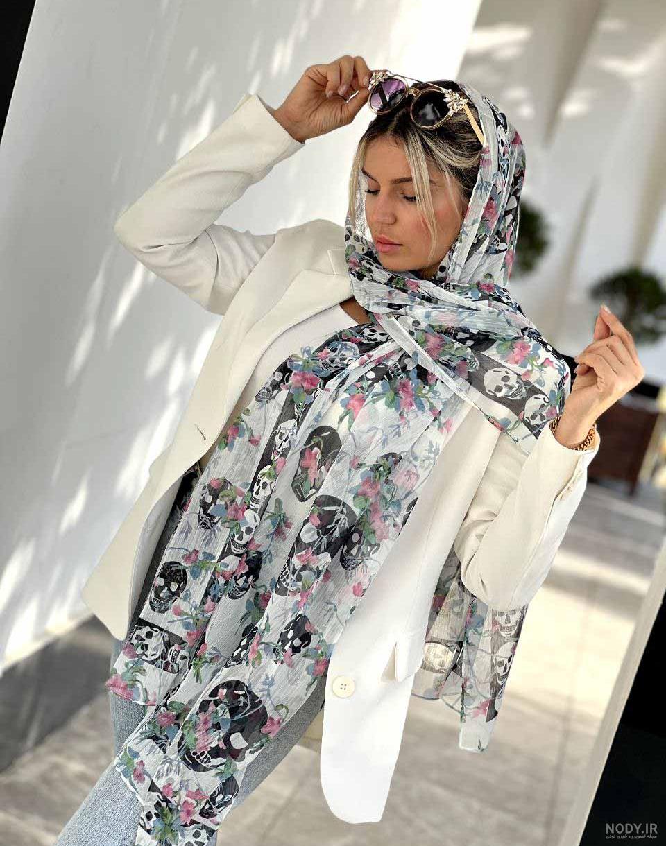عکس شال حریر ساده