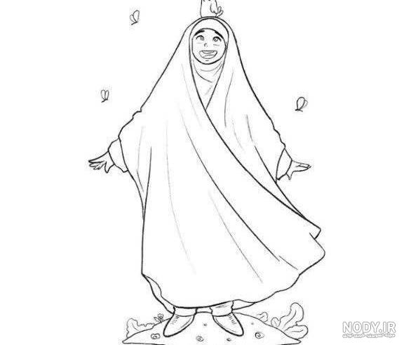 عکس نقاشی حجاب زیبا