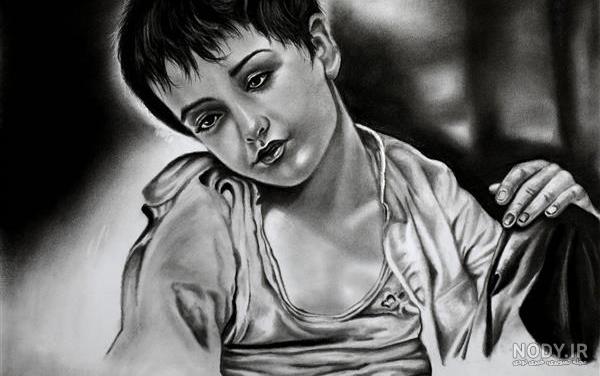 نقاشی سیاه قلم دخترانه غمگین ❤️ [ بهترین تصاویر ]