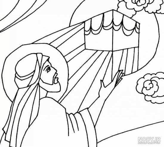 نقاشی کعبه برای کودکان و رنگ آمیزی های زیبای خانه خدا