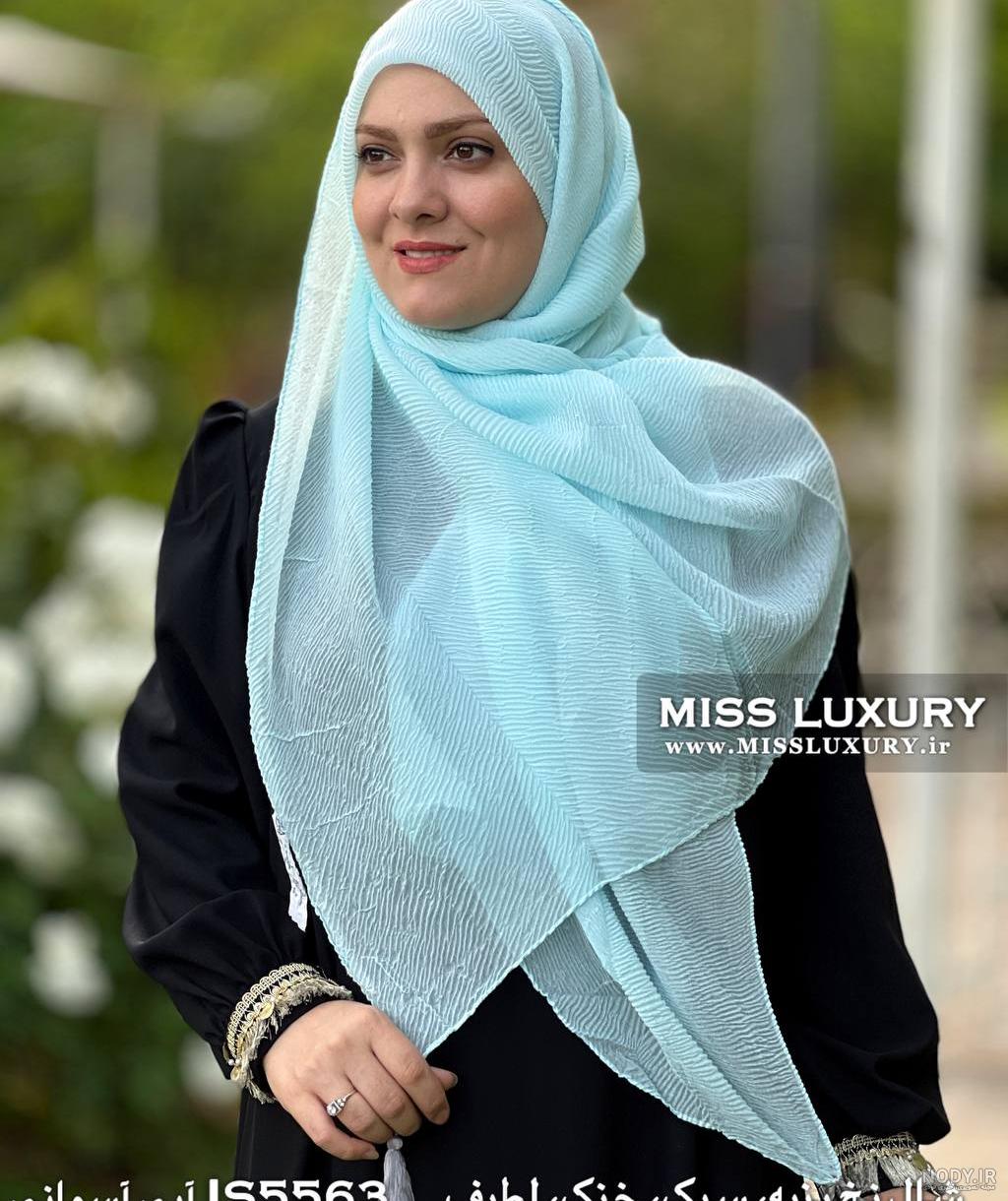 شال پلیسه عروسکی آبی آسمانی S5596 - میس لاکچری شال پلیسه عروسکی آبی آسمانی S5596 - میس لاکچری