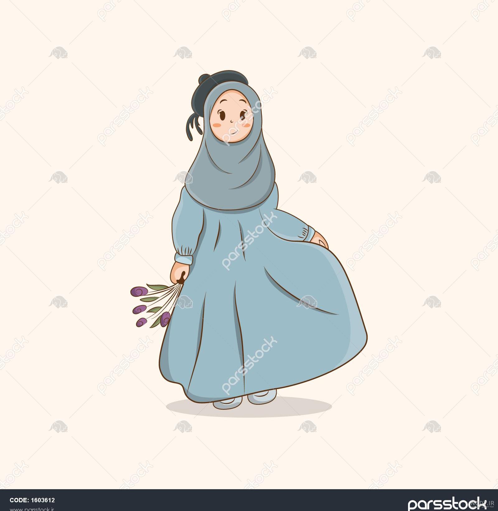 عکس دختر حجابی کارتونی عکس دختر حجابی کارتونی