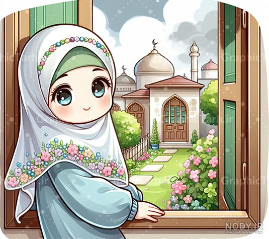عکس دو دوست با حجاب کارتونی عکس دو دوست با حجاب کارتونی