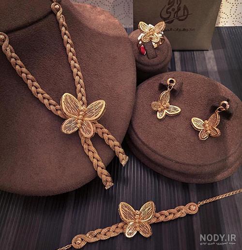 مدل سرویس طلا جدید عروس + سرویس طلا ظریف و بدون نگین مدل سرویس طلا جدید عروس + سرویس طلا ظریف و بدون نگین
