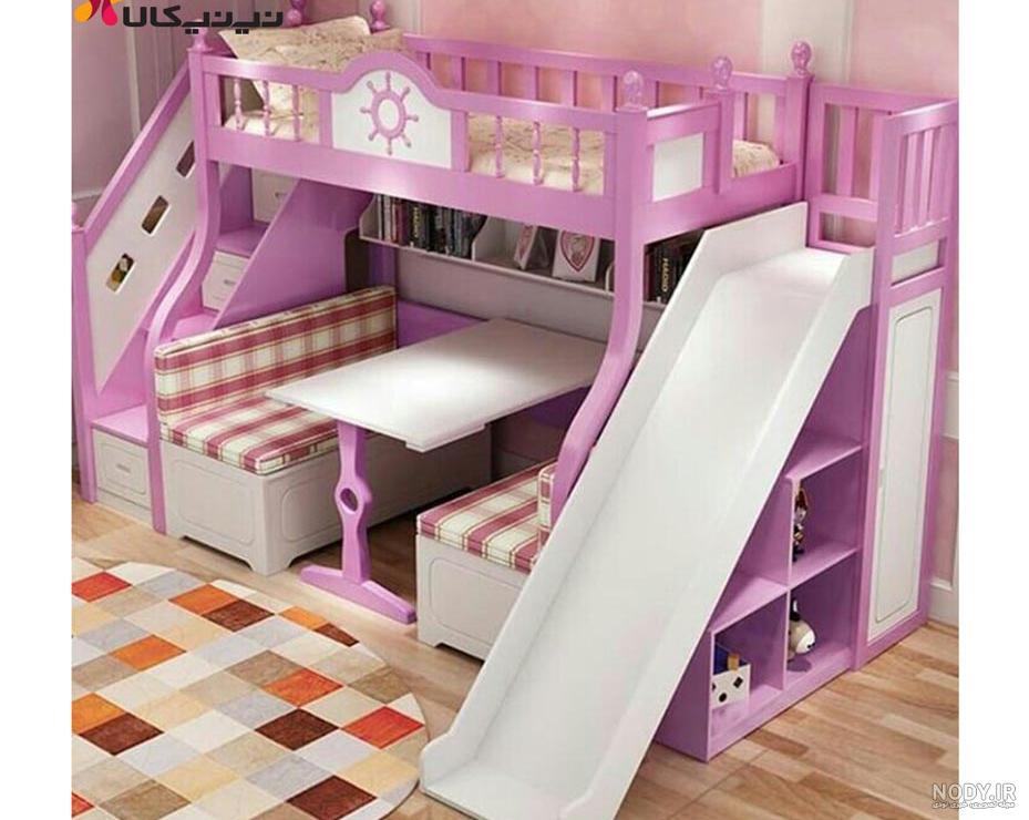 عکس تخت دو طبقه سرسره دار