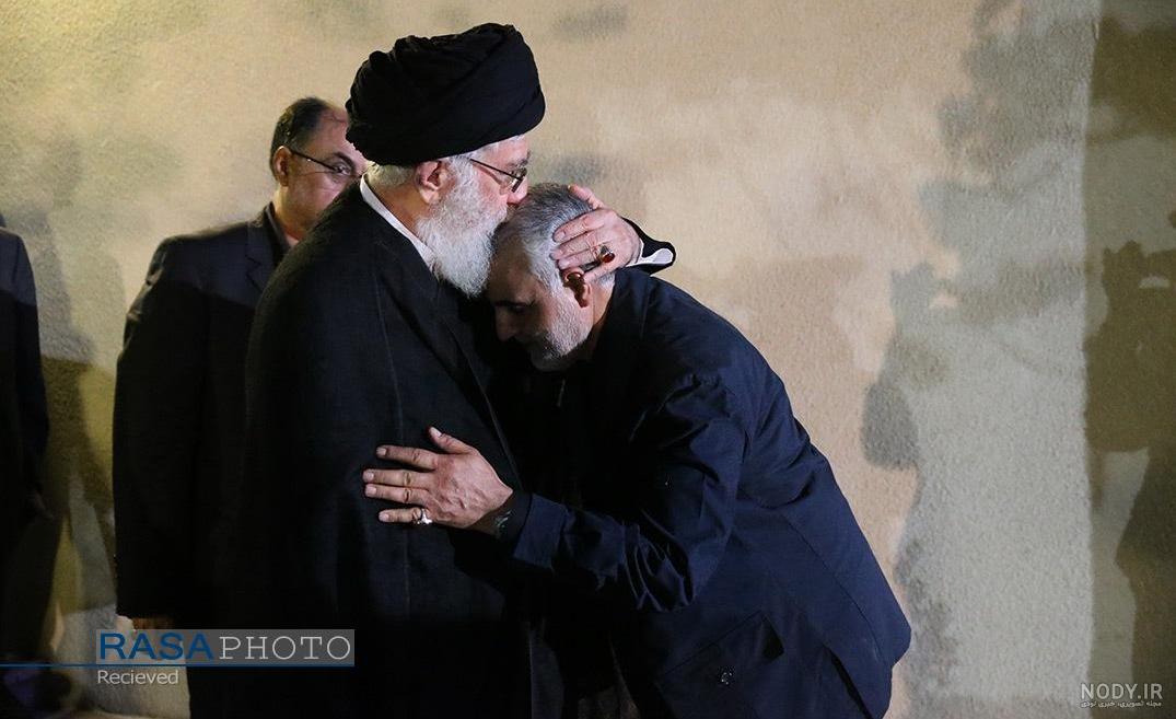 تصاویری از شهید سپهبد قاسم سلیمانی در کنار رهبر معظم انقلاب
