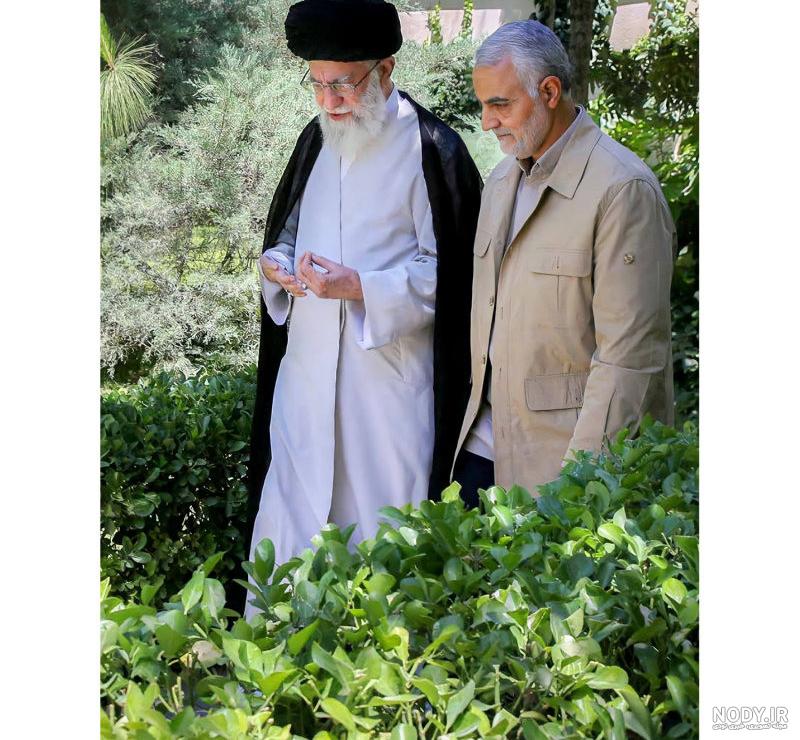 عکس حاج قاسم کنار رهبری