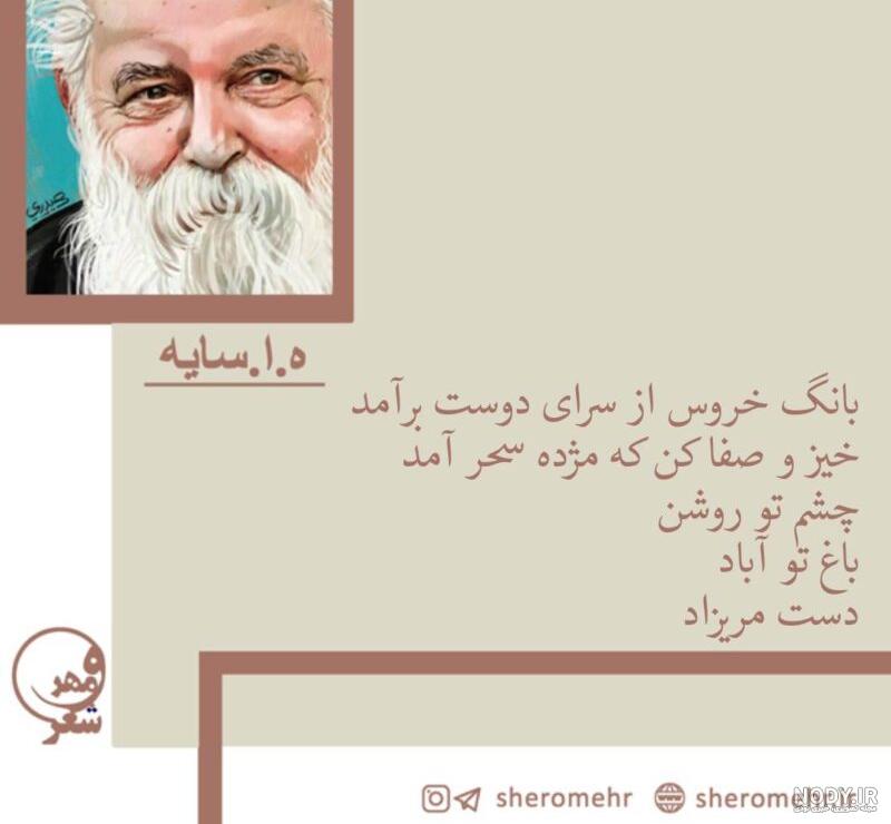 بانگ خروس از سرای دوست برآمد - شعر شاد باش هوشنگ ابتهاج