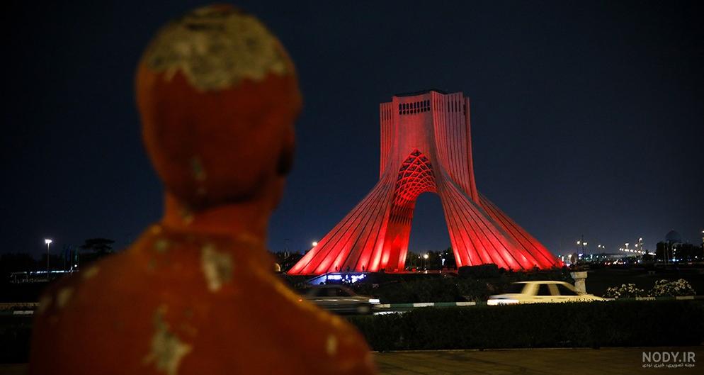 تصاویر نورپردازی خیره کننده برج آزادی بدست مهندس آلمانی تصاویر نورپردازی خیره کننده برج آزادی بدست مهندس آلمانی