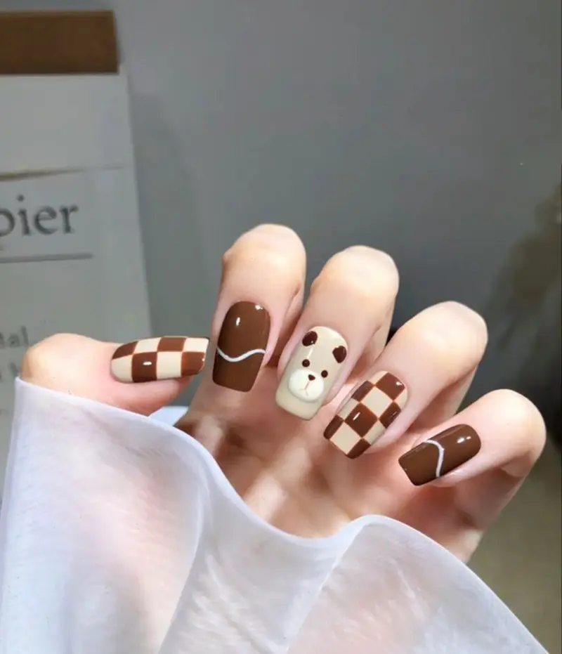 عکس خرس روی ناخن عکس خرس روی ناخن