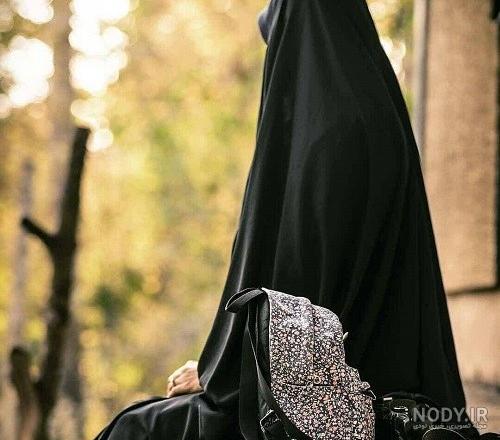 عکس دختر با چادر 1401 | عکس پروفایل دختر چادری در پاییز | عکس دختر چادری از  پشت سر