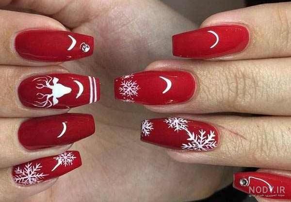 طرح ناخن کریسمسی