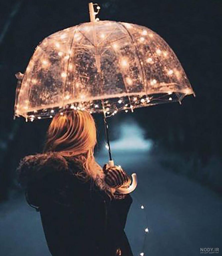 عکس غمگین دختر در شب