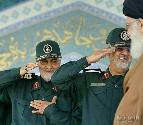 عکس حاج قاسم سلیمانی با رهبر انقلاب