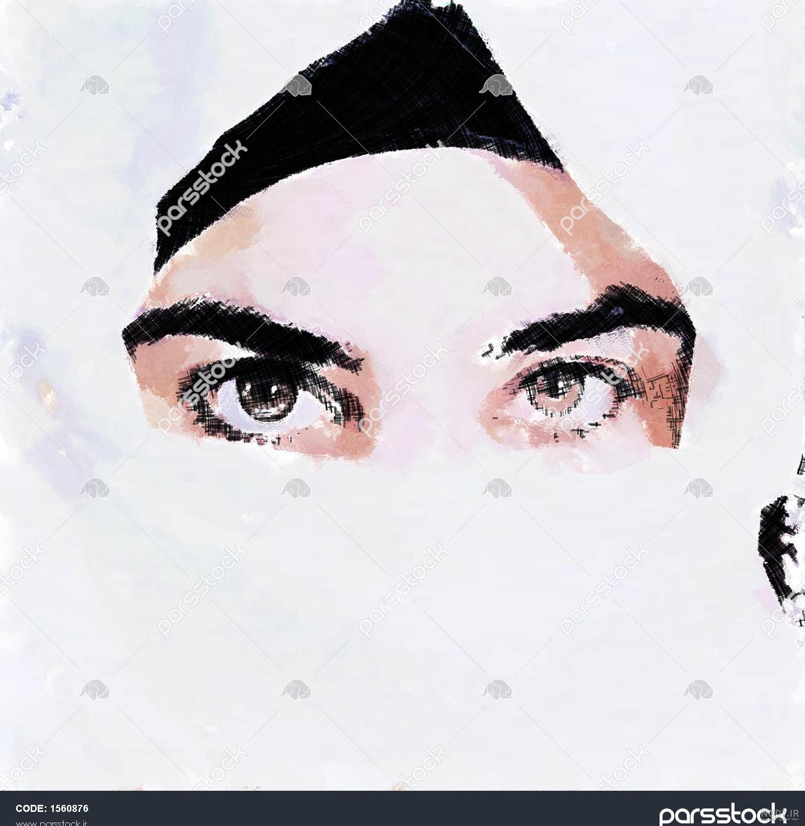 نقاشی ساده حجاب