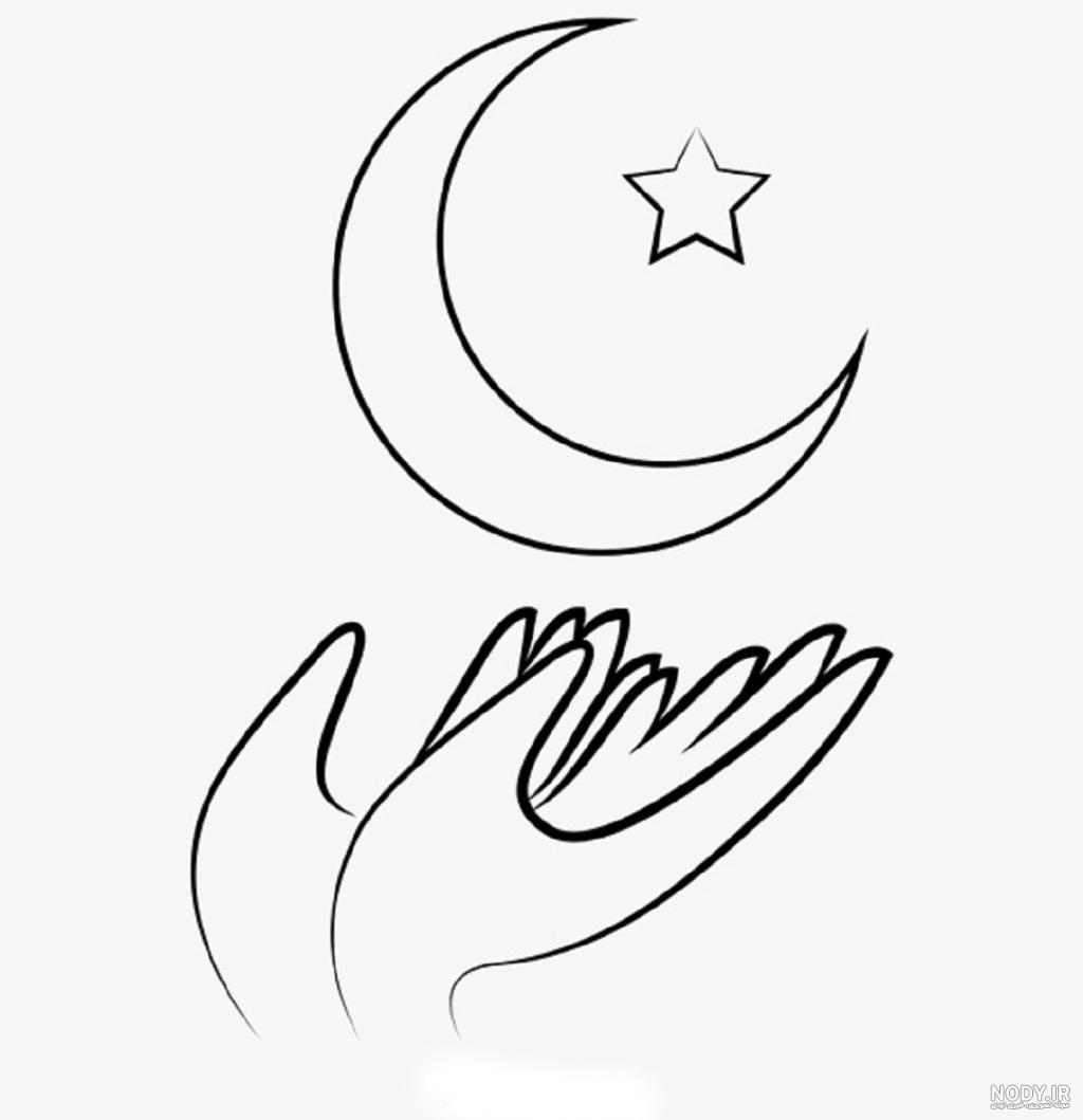 نقاشی ماه رمضان کودکانه از سفره افطار آسان و فانتزی برای رنگ آمیزی