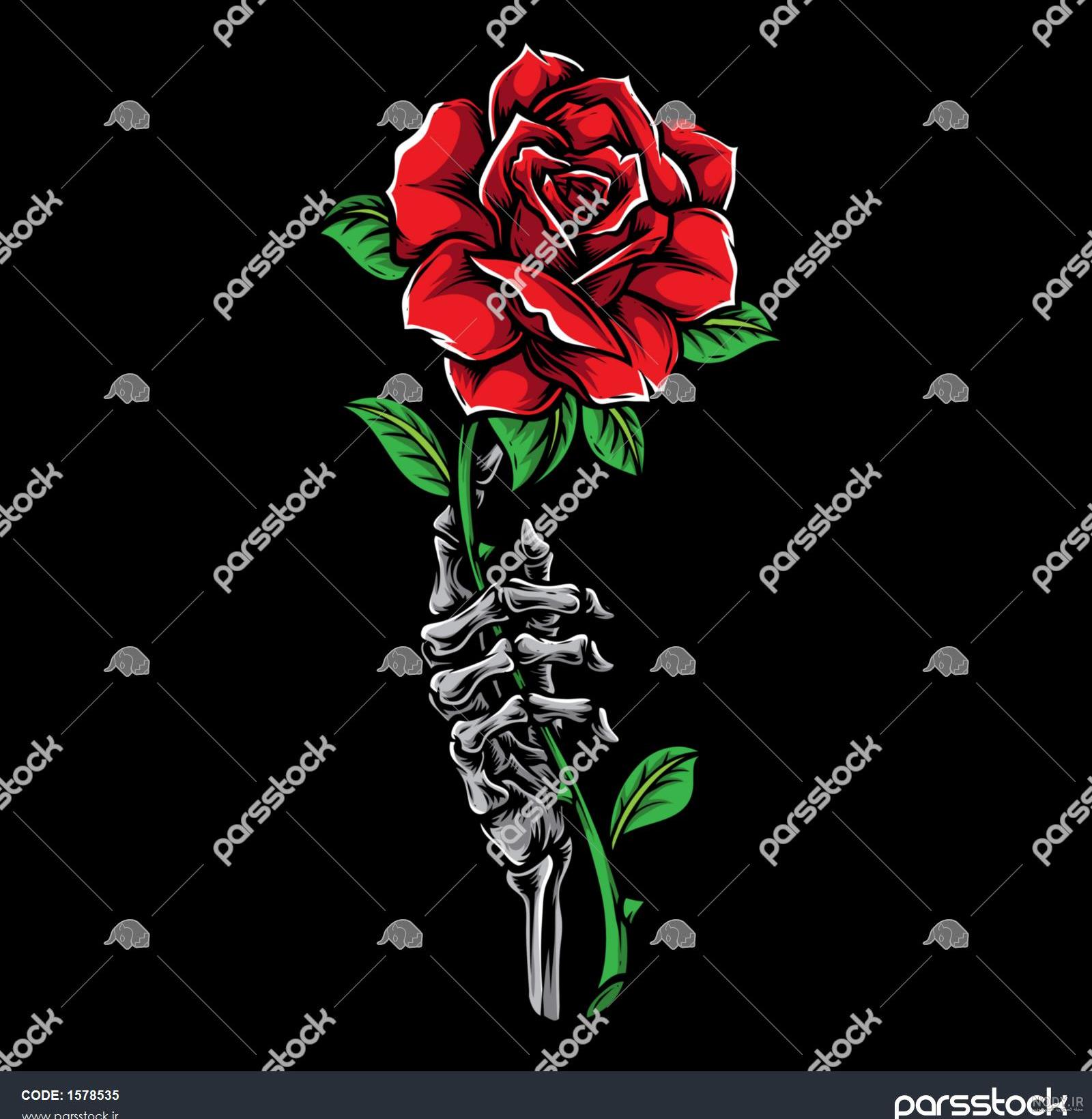تاتو گل رز روی دست مردانه