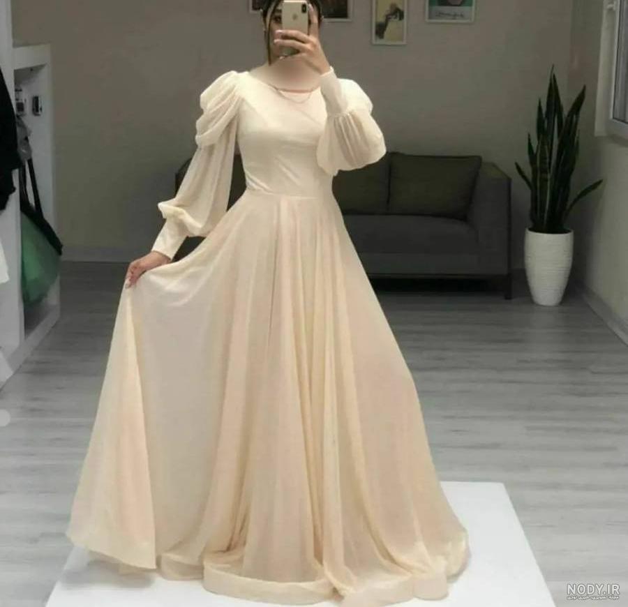 تصاویر مدل لباس مجلسی حریر جدید طرح دار و ساده