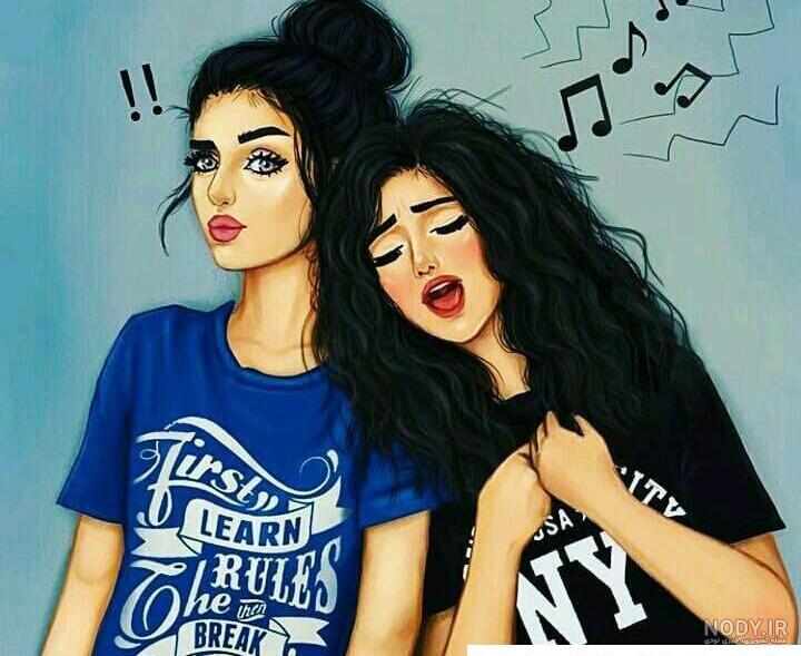 عکس رمانتیک کارتونی | عکس پروفایل کارتونی دونفره عاشقانه با متن