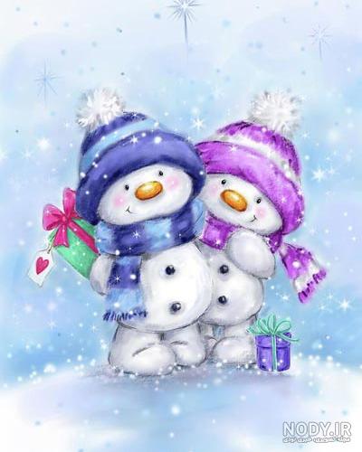 عکس گرافیکی آدم برفی ❤️ [ بهترین تصاویر ]
