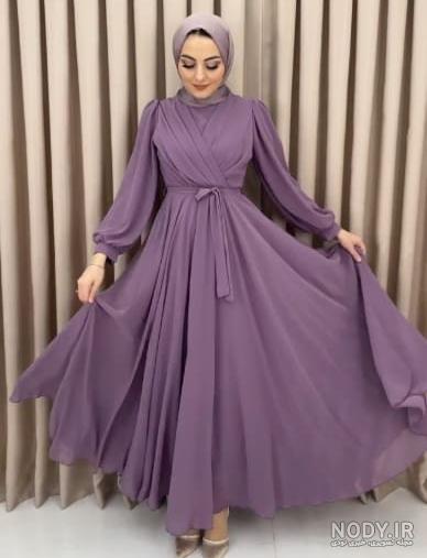 مدل لباس حریر مجلسی گلدار